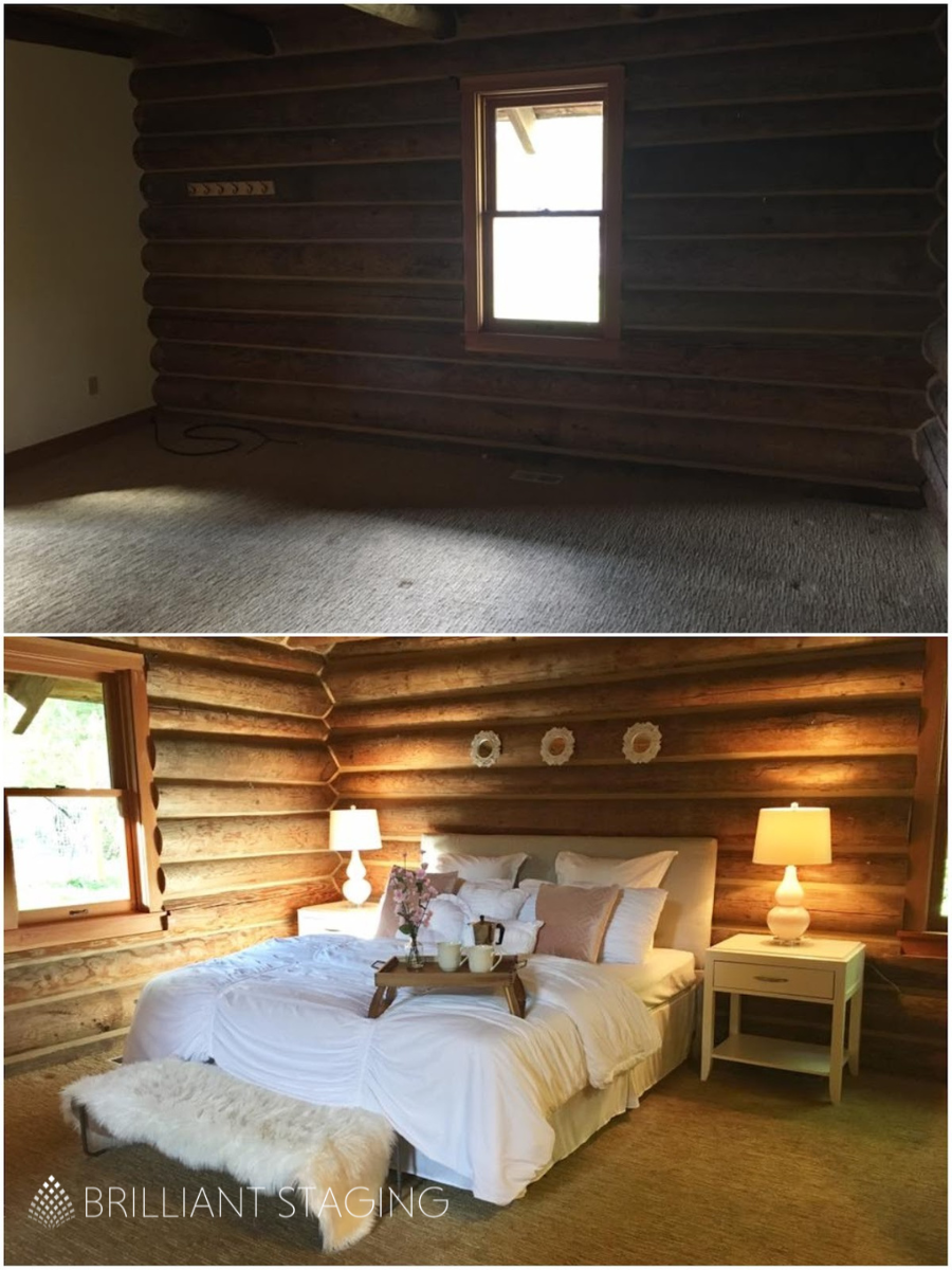Before and After Staging a Vacant Home in the Bedroom